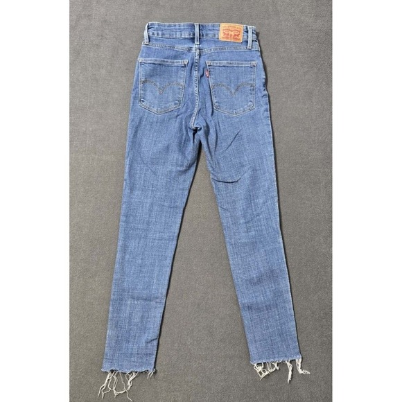 Levi's 721 High Rise Skinny Stretch Blue Levis Jeans Women's Size 25 X 24 Y2K - Picture 8 of 11
